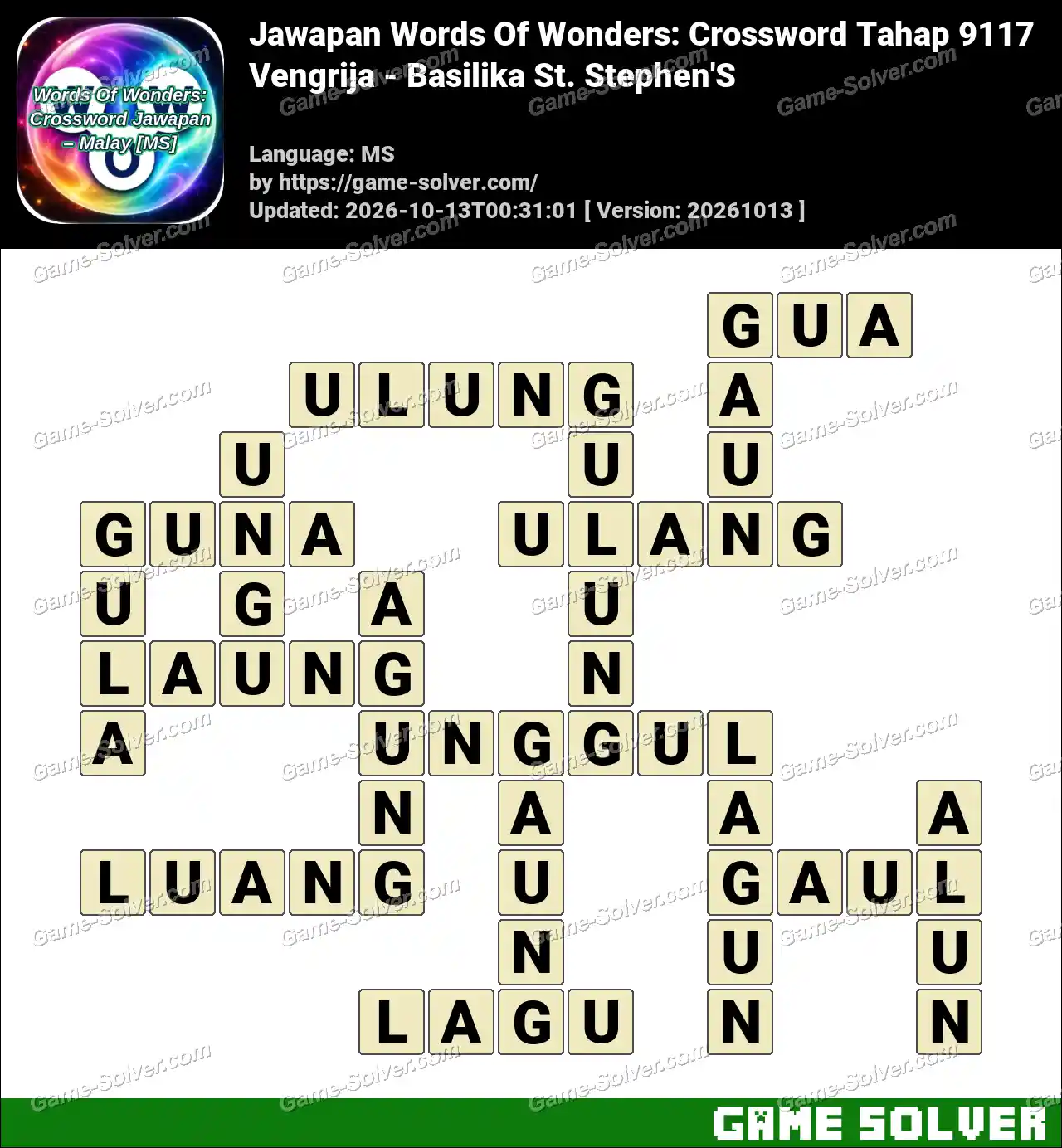 Jawapan Words Of Wonders: Crossword Tahap 9117 – Vengrija – Basilika St. Stephen’S